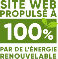 Site web propulsé à 100% par de l'énergie renouvelable