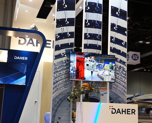 Custom-Booth-Daher-NBAA-2016-Reception-Desk
